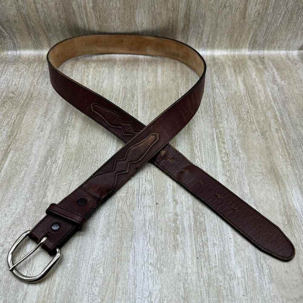Dan Post BrownRodeo Leather Cowboy Western Casual Belt Men's Size 40 Made In USA